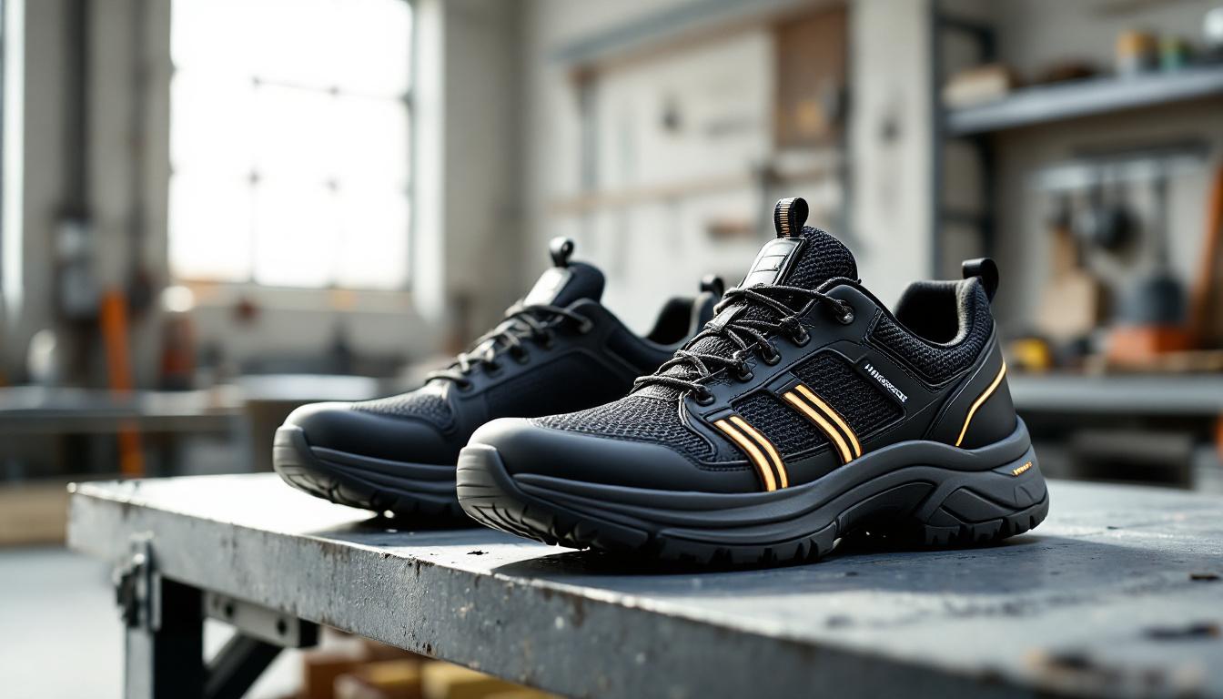 découvrez notre sélection de chaussures de sécurité alliant confort optimal et protection renforcée, idéales pour vos vêtements de travail.